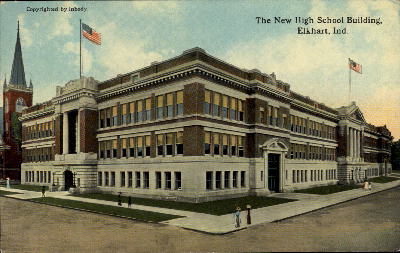 New High School Building - Elkhart, Indiana IN Postcard