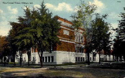New Central School - Elkhart, Indiana IN Postcard
