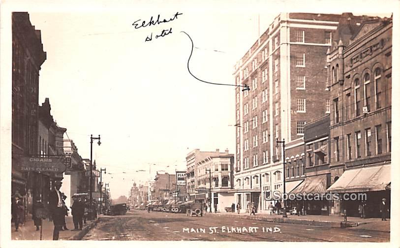 Main Street - Elkhart, Indiana IN Postcard