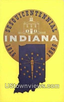 Sesquicentennial 1816-1966 - Indiana Postcards, Indiana IN Postcard