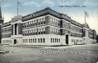 High School, Elkhart - Indiana IN Postcard