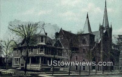 Trinity ME Church & Parsonage - Elkhart, Indiana IN Postcard
