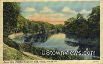 Elkhart River, East Jackson - Indiana IN Postcard
