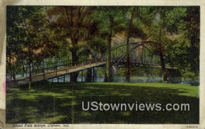 Island Park Bridge - Elkhart, Indiana IN Postcard