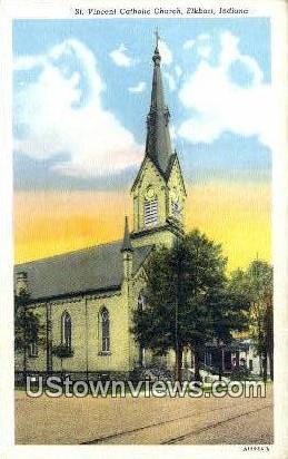 St. Vincent Catholic Church - Elkhart, Indiana IN Postcard
