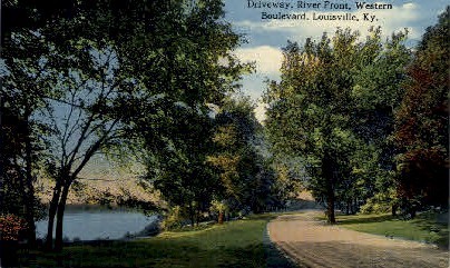 Driveway, River Front, Western Boulevard - Louisville, Kentucky KY Postcard