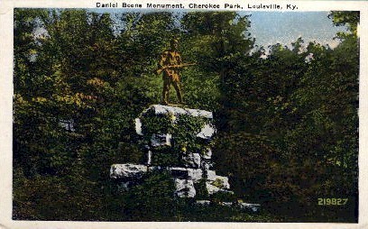 Daniel Boone Monument, Cherokee Park - Louisville, Kentucky KY Postcard