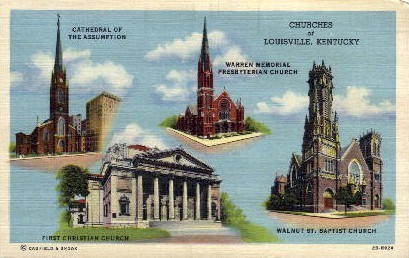 Churches of Louisville - Kentucky KY Postcard