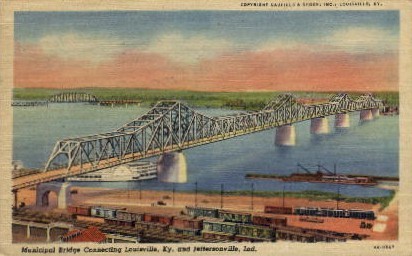 Municipal Bridge - Louisville, Kentucky KY Postcard