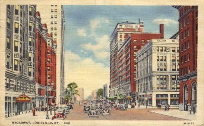Broadway - Louisville, Kentucky KY Postcard