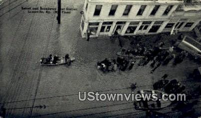 Broadway Boat Station, 1937 Flood - Louisville, Kentucky KY Postcard
