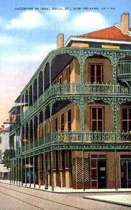 Lacework in Iron, Royal St. - New Orleans, Louisiana LA Postcard