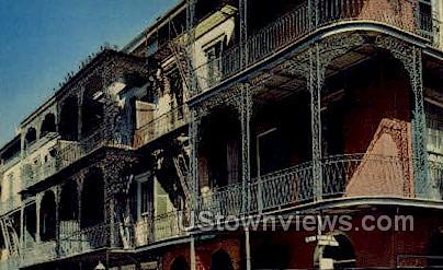 Lace balconies - New Orleans, Louisiana LA Postcard