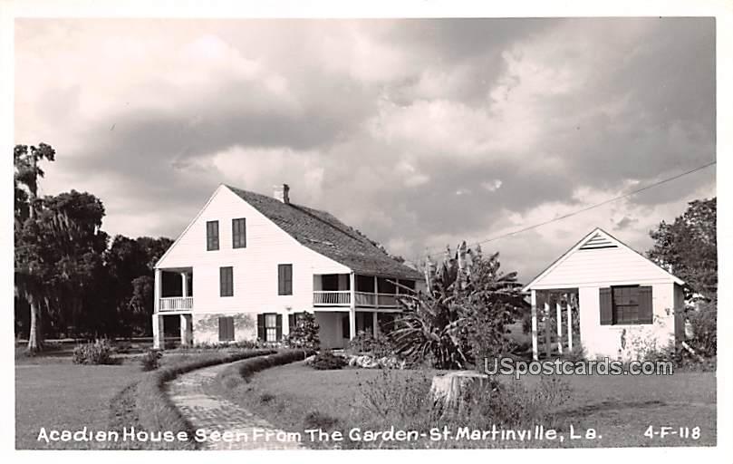 Acadian House seen from the Garden - Saint Martinville, Louisiana LA Postcard