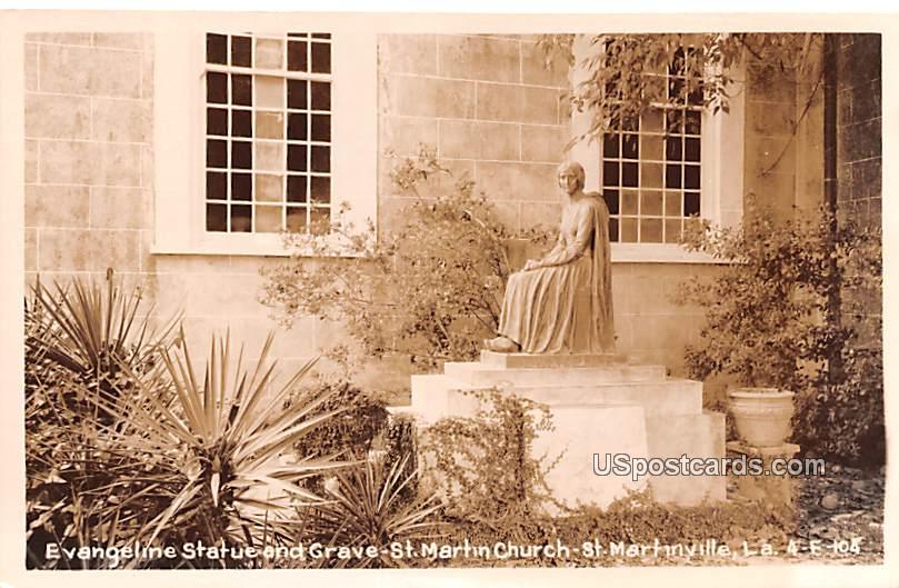Evangeline Statue and Grave - Saint Martinville, Louisiana LA Postcard