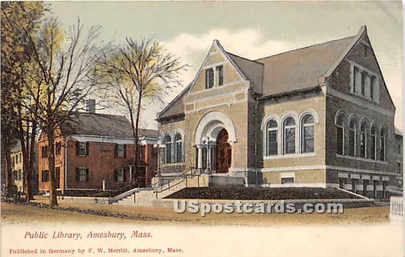 Public Library - Amesbury, Massachusetts MA Postcard