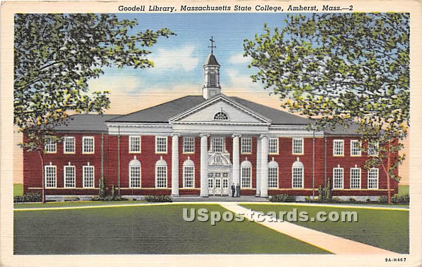 Goodell Library at Massachusetts State College - Amherst Postcard