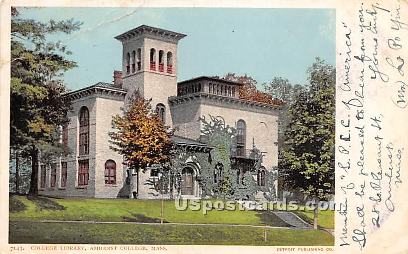 College Library at Amherst College - Massachusetts MA Postcard