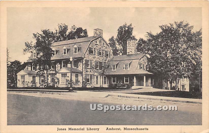Jones Memorial Library - Amherst, Massachusetts MA Postcard