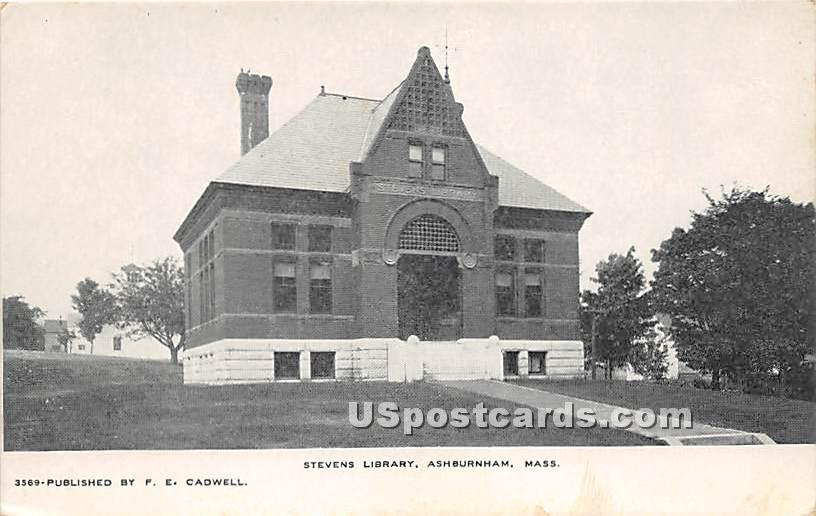 Stevens Library - Ashburnham, Massachusetts MA Postcard