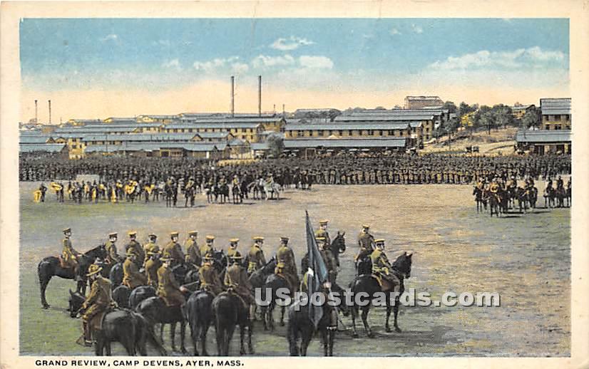 Grand Review at Camp Devens - Ayer, Massachusetts MA Postcard