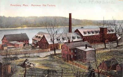 Merrimac Hat Factory Amesbury, Massachusetts Postcard