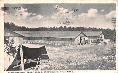 Headquarters' Troop Sheds Ayer, Massachusetts Postcard