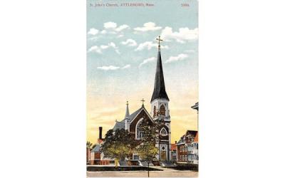 St. John's Church Attleboro, Massachusetts Postcard