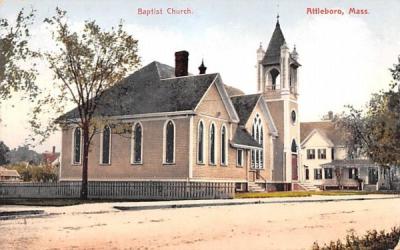Baptist Church Attleboro, Massachusetts Postcard