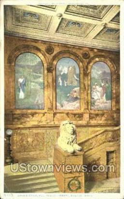 Grand Staircase, Public Library - Boston, Massachusetts MA Postcard
