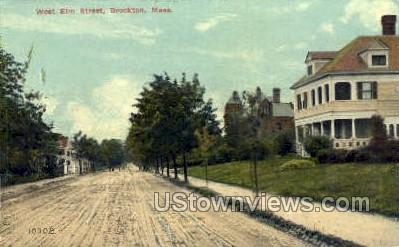 West Elm ST. - Brockton, Massachusetts MA Postcard