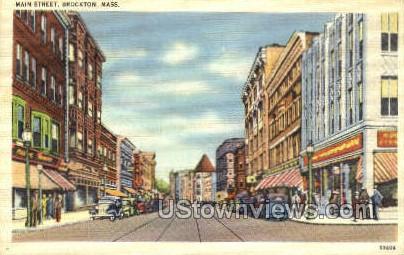 Main St. - Brockton, Massachusetts MA Postcard