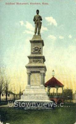 Soldiers Monument - Brockton, Massachusetts MA Postcard