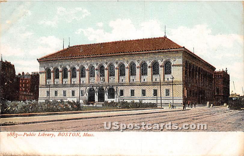 Public Library - Boston, Massachusetts MA Postcard