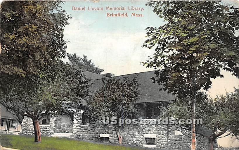 Daniel Lincoln Memorial Library - Brimfield, Massachusetts MA Postcard