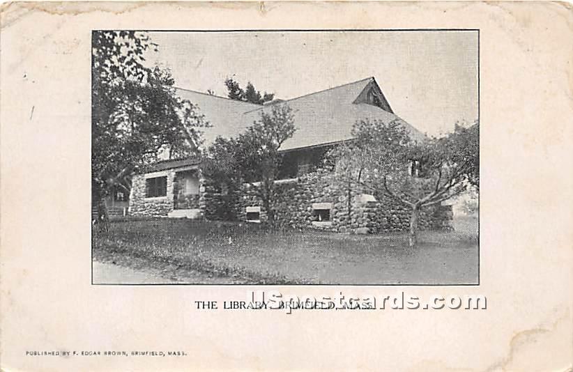 The Library - Brimfield, Massachusetts MA Postcard