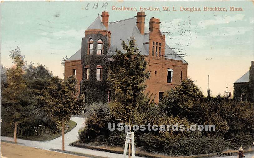Residence of Ex Gov WL Douglas - Brockton, Massachusetts MA Postcard