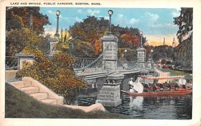 Lake & Bridge  Boston, Massachusetts Postcard