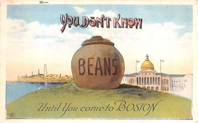 You Don't Know Beans Until You come to Boston Massachusetts Postcard