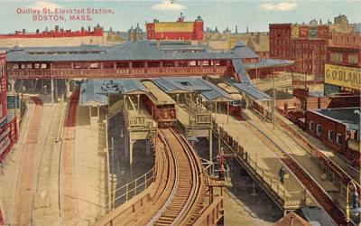Dudley St. Elevated Station Boston, Massachusetts Postcard