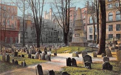 Grave of Franklin Boston, Massachusetts Postcard