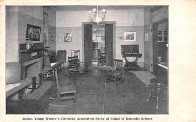 Boston Young Women's Christian Association Parlor of School of Domestic Science Massachusetts Postcard