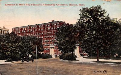 Entrance to Back Bay Fens & Hemenway Chambers Boston, Massachusetts Postcard