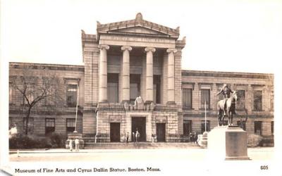 Museum of Fine Art & Cyrus Dallin Statue Boston, Massachusetts Postcard