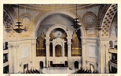 Interior of Christian Science Church Boston, Massachusetts Postcard