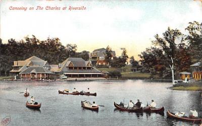 Canoeing on the Charles at Riverside Boston, Massachusetts Postcard