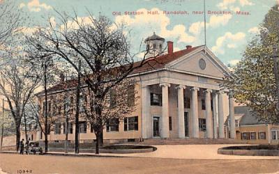 Old Stetson Hall, Randolph Brockton, Massachusetts Postcard