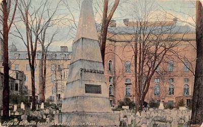Grave of Benjamin Franklin's Parents Boston, Massachusetts Postcard