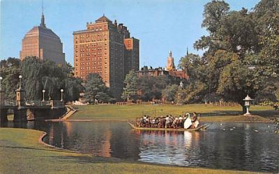 Swan Boats & Back Bay Skyline  Boston, Massachusetts Postcard