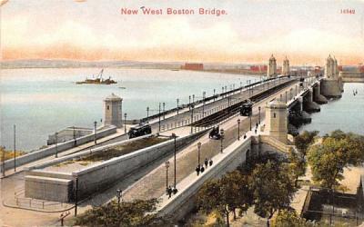 New West Boston Bridge Massachusetts Postcard